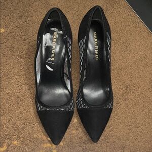 Marc Fisher Black Mesh Women's Heels